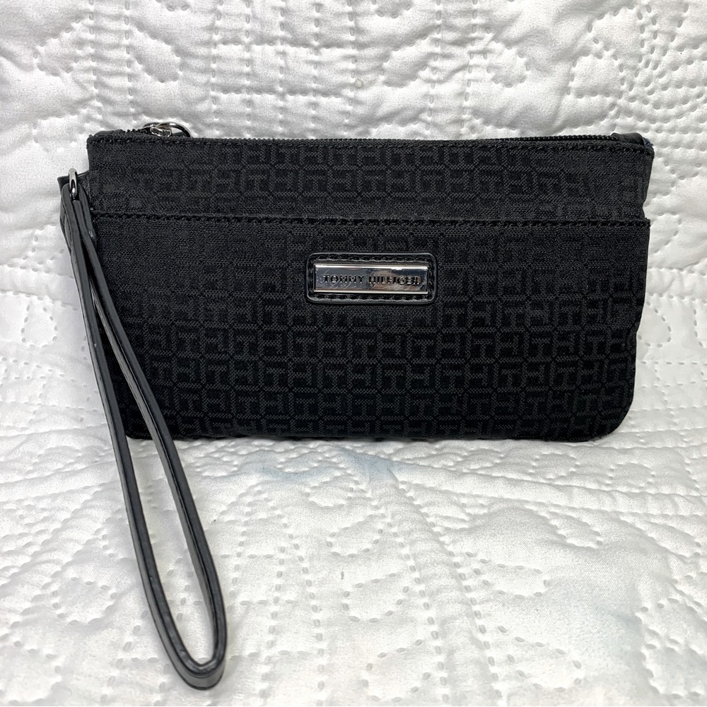 Tommy Hilfiger Black Canvas Wristlet/ Hand Wallet